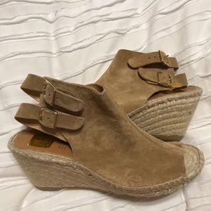 Tan espadrille wedges